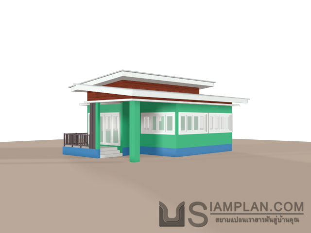 แบบบ้านชั้นเดียว 2 ห้องนอน 1 ห้องน้ำ