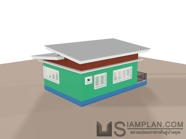 แบบบ้านชั้นเดียว 2 ห้องนอน 1 ห้องน้ำ