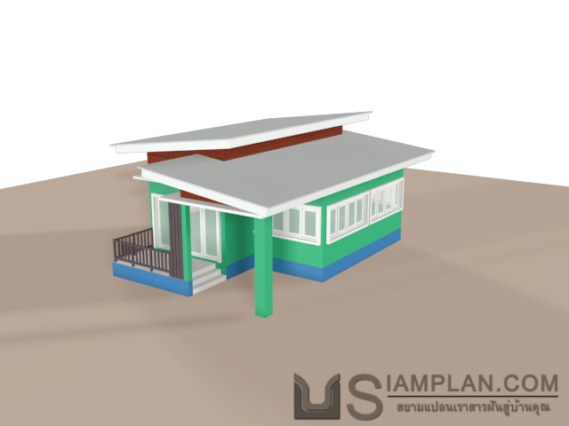 แบบบ้านชั้นเดียว 2 ห้องนอน 1 ห้องน้ำ