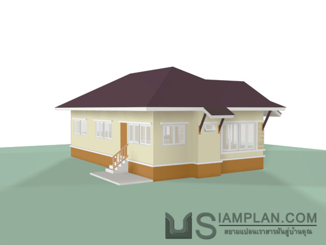 แบบบ้านชั้นเดียว 3 ห้องนอน 3 ห้องน้ำ