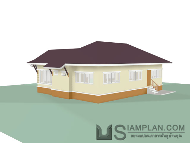 แบบบ้านชั้นเดียว 3 ห้องนอน 3 ห้องน้ำ