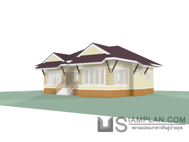 แบบบ้านชั้นเดียว 3 ห้องนอน 3 ห้องน้ำ