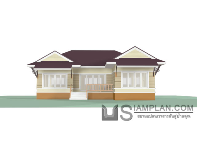 แบบบ้านชั้นเดียว 3 ห้องนอน 3 ห้องน้ำ