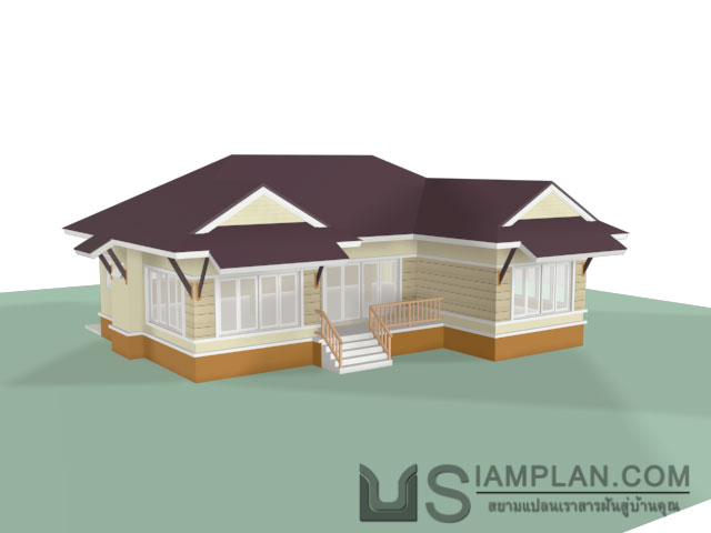 แบบบ้านชั้นเดียว 3 ห้องนอน 3 ห้องน้ำ