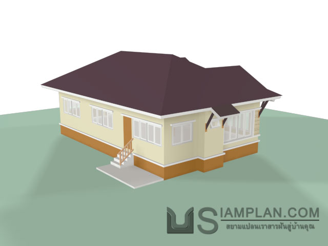 แบบบ้านชั้นเดียว 3 ห้องนอน 3 ห้องน้ำ