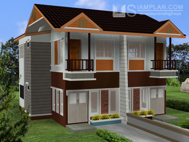 แบบบ้านแฝด 2 ห้องนอน 2 ห้องน้ำ