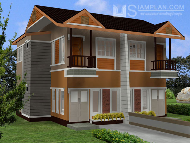 แบบบ้านแฝด 2 ห้องนอน 2 ห้องน้ำ