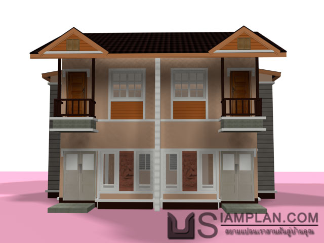 แบบบ้านแฝด 2 ห้องนอน 2 ห้องน้ำ