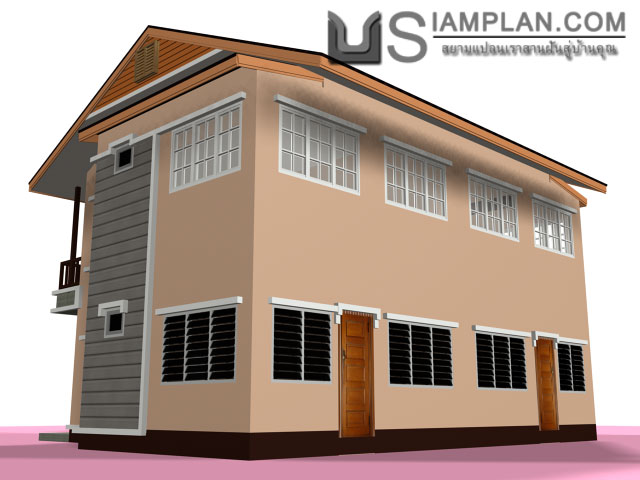 แบบบ้านแฝด 2 ห้องนอน 2 ห้องน้ำ