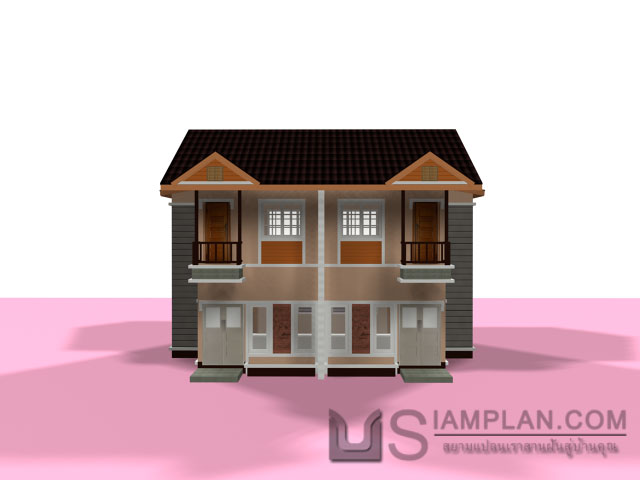 แบบบ้านแฝด 2 ห้องนอน 2 ห้องน้ำ