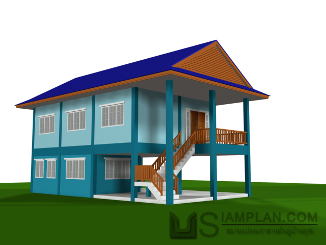 แบบบ้านสองชั้น 3 ห้องนอน 2 ห้องน้ำ