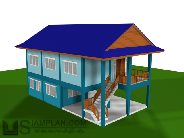 แบบบ้านสองชั้น 3 ห้องนอน 2 ห้องน้ำ