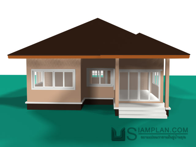แบบบ้านชั้นเดียว 3 ห้องนอน 2 ห้องน้ำ