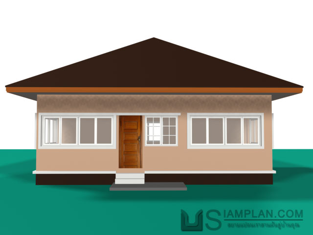 แบบบ้านชั้นเดียว 3 ห้องนอน 2 ห้องน้ำ