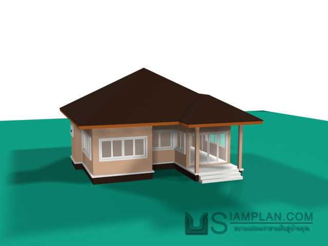 แบบบ้านชั้นเดียว 3 ห้องนอน 2 ห้องน้ำ