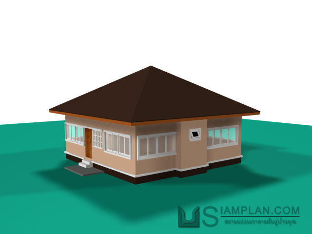 แบบบ้านชั้นเดียว 3 ห้องนอน 2 ห้องน้ำ
