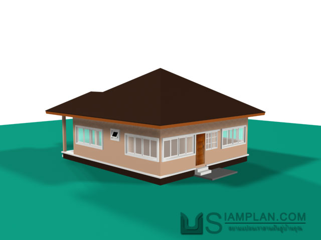 แบบบ้านชั้นเดียว 3 ห้องนอน 2 ห้องน้ำ