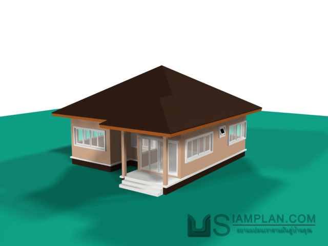 แบบบ้านชั้นเดียว 3 ห้องนอน 2 ห้องน้ำ