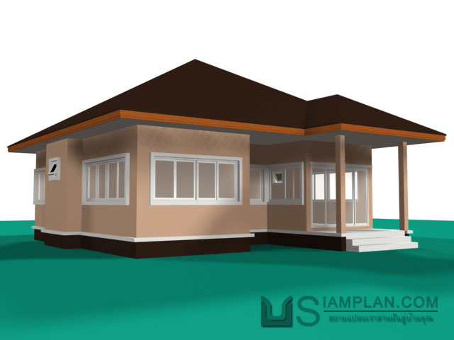 แบบบ้านชั้นเดียว 3 ห้องนอน 2 ห้องน้ำ