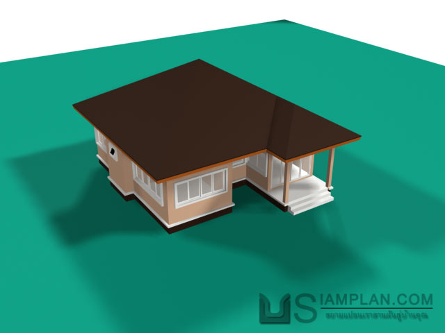 แบบบ้านชั้นเดียว 3 ห้องนอน 2 ห้องน้ำ