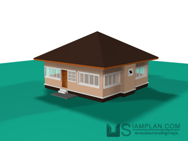 แบบบ้านชั้นเดียว 3 ห้องนอน 2 ห้องน้ำ