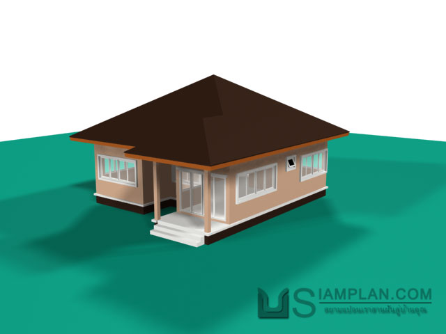 แบบบ้านชั้นเดียว 3 ห้องนอน 2 ห้องน้ำ