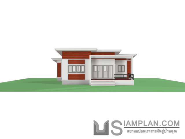 แบบบ้านชั้นเดียว 2 ห้องนอน 2 ห้องน้ำ