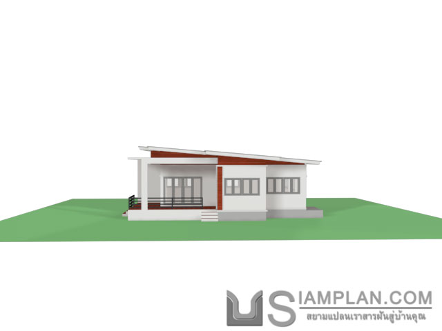 แบบบ้านชั้นเดียว 2 ห้องนอน 2 ห้องน้ำ