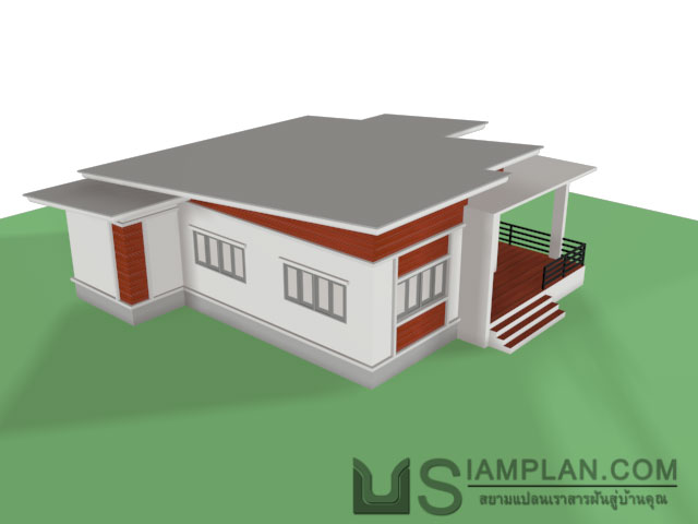 แบบบ้านชั้นเดียว 2 ห้องนอน 2 ห้องน้ำ