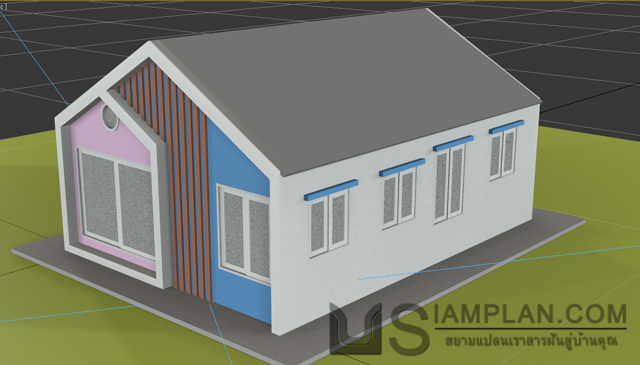 แบบบ้านชั้นเดียว 3 ห้องนอน 2 ห้องน้ำ