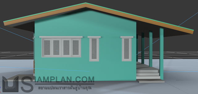 แบบบ้านชั้นเดียว 2 ห้องนอน 1 ห้องน้ำ