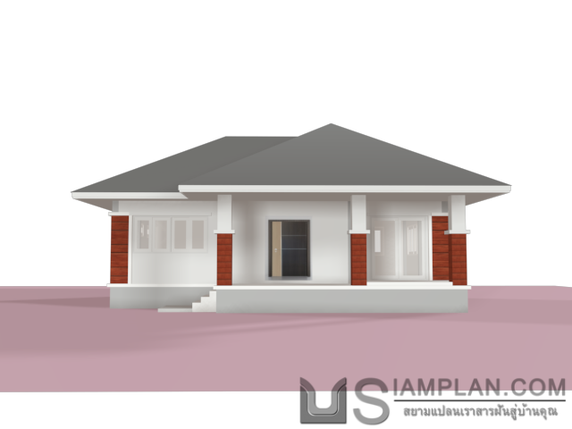 แบบบ้านชั้นเดียว 3 ห้องนอน 2 ห้องน้ำ