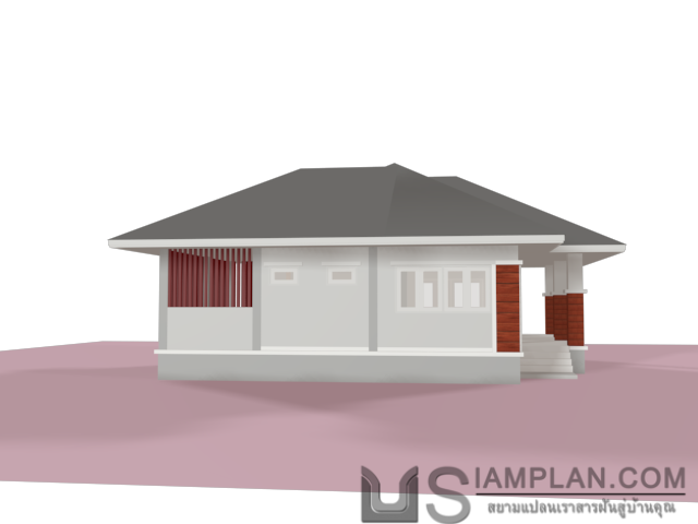 แบบบ้านชั้นเดียว 3 ห้องนอน 2 ห้องน้ำ