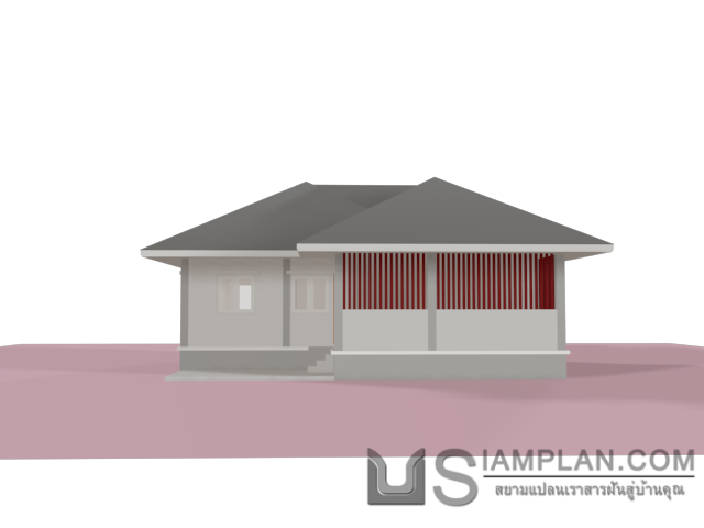 แบบบ้านชั้นเดียว 3 ห้องนอน 2 ห้องน้ำ