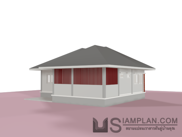แบบบ้านชั้นเดียว 3 ห้องนอน 2 ห้องน้ำ