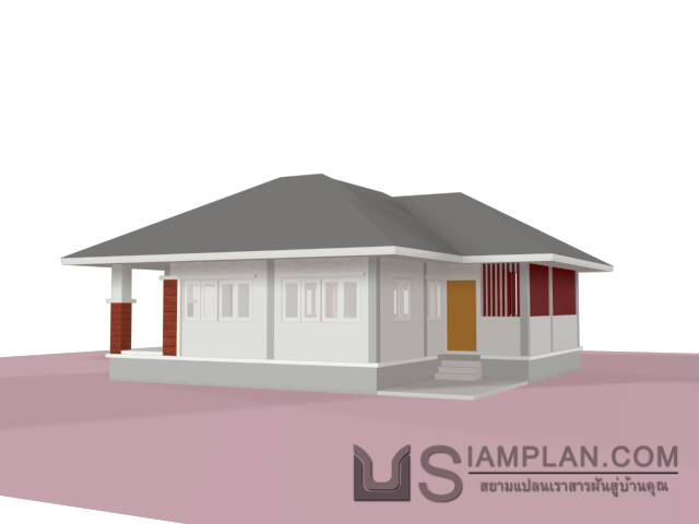 แบบบ้านชั้นเดียว 3 ห้องนอน 2 ห้องน้ำ