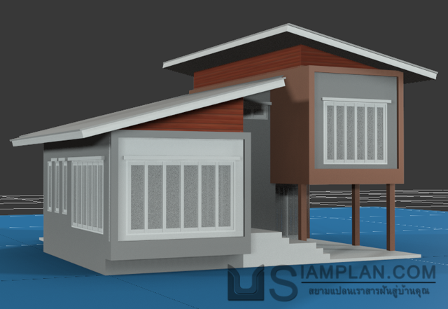แบบบ้านชั้นเดียว 3 ห้องนอน 3 ห้องน้ำ