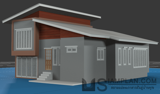 แบบบ้านชั้นเดียว 3 ห้องนอน 3 ห้องน้ำ