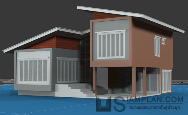 แบบบ้านชั้นเดียว 3 ห้องนอน 3 ห้องน้ำ