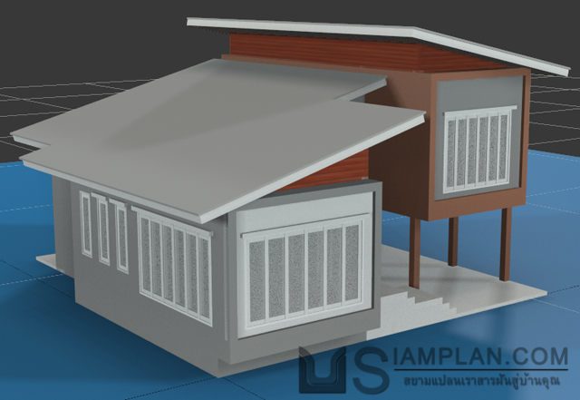 แบบบ้านชั้นเดียว 3 ห้องนอน 3 ห้องน้ำ