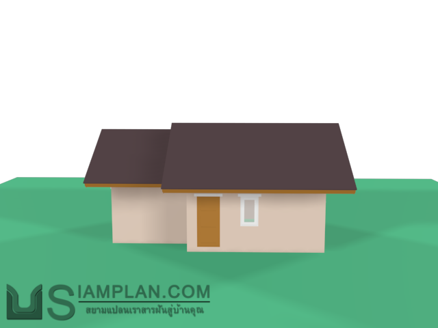 แบบบ้านชั้นเดียว 1 ห้องนอน 1 ห้องน้ำ
