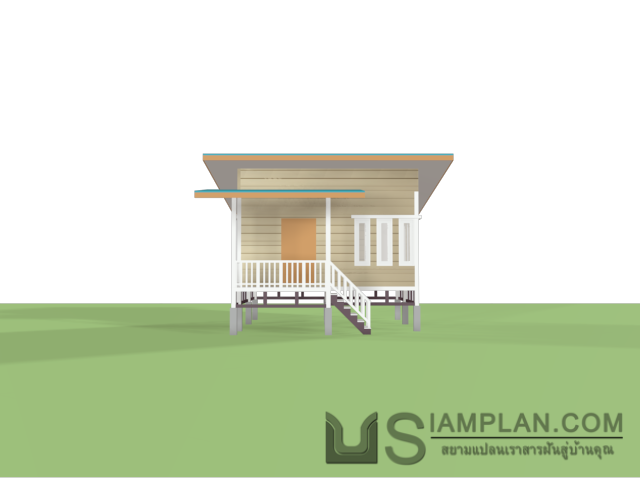 แบบบ้านไม้ชั้นเดียว 1 ห้องนอน 1 ห้องน้ำ