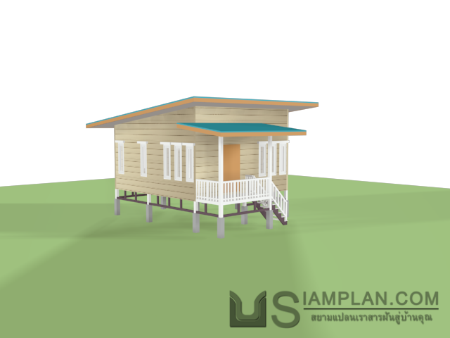 แบบบ้านไม้ชั้นเดียว 1 ห้องนอน 1 ห้องน้ำ
