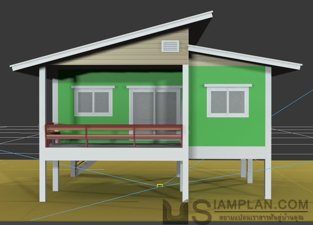 แบบบ้านชั้นเดียว 1 ห้องนอน 1 ห้องน้ำ