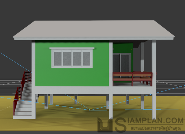 แบบบ้านชั้นเดียว 1 ห้องนอน 1 ห้องน้ำ