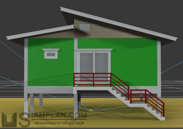 แบบบ้านชั้นเดียว 1 ห้องนอน 1 ห้องน้ำ