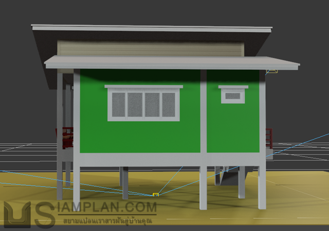แบบบ้านชั้นเดียว 1 ห้องนอน 1 ห้องน้ำ