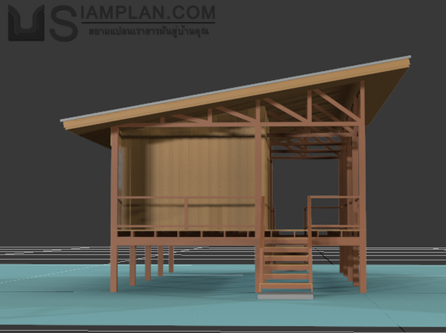 แบบบ้านชั้นเดียว 1 ห้องนอน 0 ห้องน้ำ