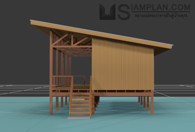 แบบบ้านชั้นเดียว 1 ห้องนอน 0 ห้องน้ำ