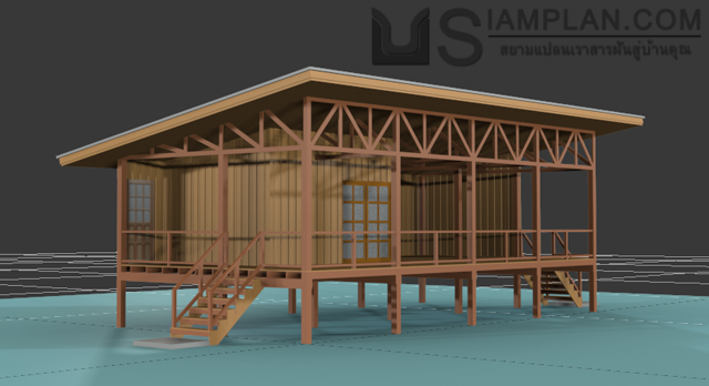 แบบบ้านชั้นเดียว 1 ห้องนอน 0 ห้องน้ำ